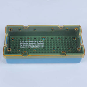 Oculo-Plastik Steam Sterilization Tray Case 7.3 x 15.7 cm w/ Silicone Finger Mat