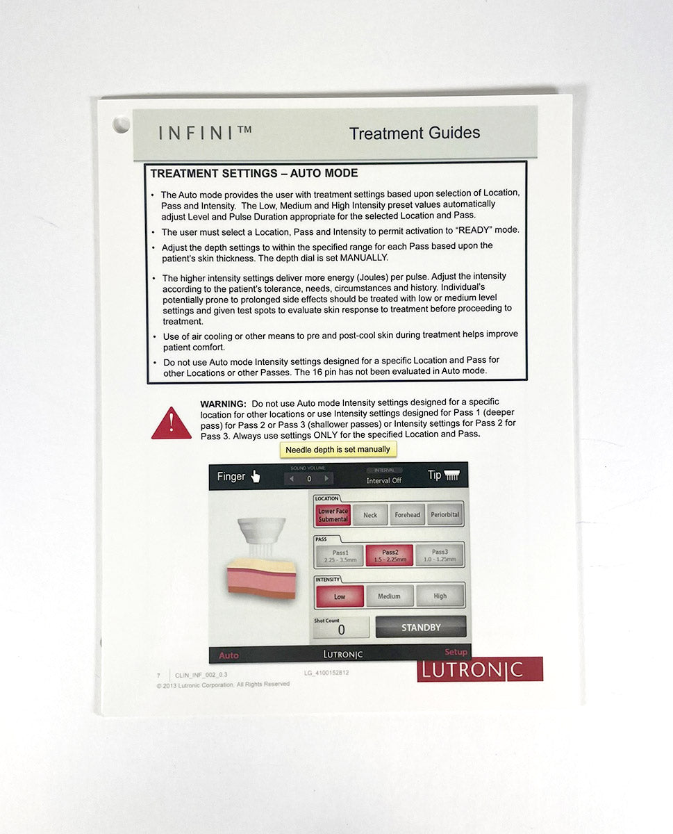 LUTRONIC INFINI Laminated Clinical Guide LG_4100152812 EXP 2013