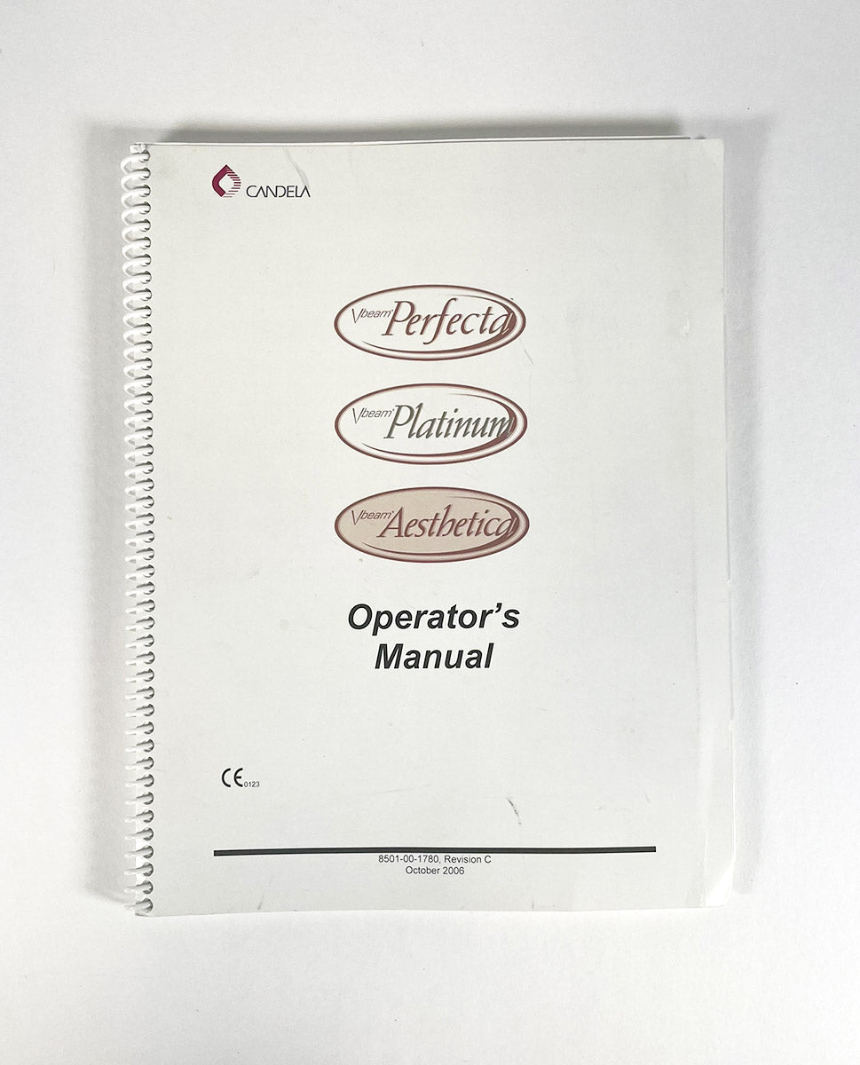 CANDELA Vbeam Perfecta Vbeam Platinum Vbeam Aesthetica Operator’s Manual 8501-00-1780 Revision C EXP 2006
