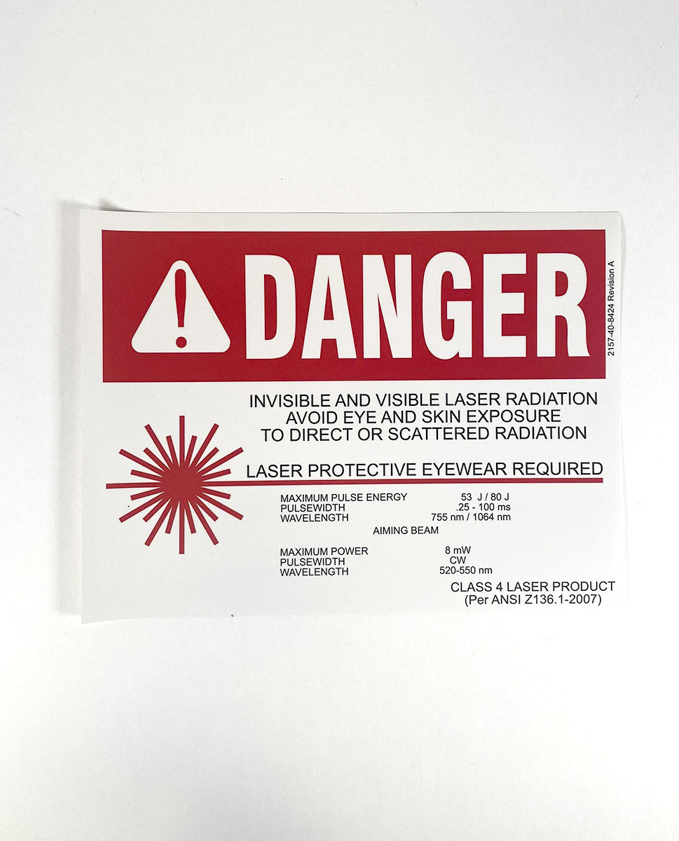 Warning Class 4 Laser Safety Danger Sign 2157-40-8424 Revision A