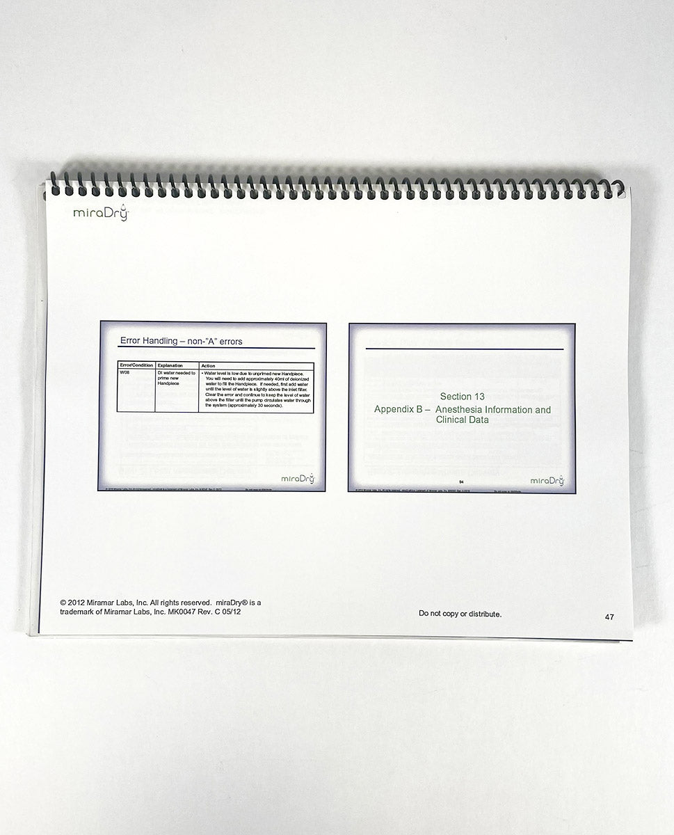 Miramar Labs MiraDry Procedure Training Program MK0047 Rev. C