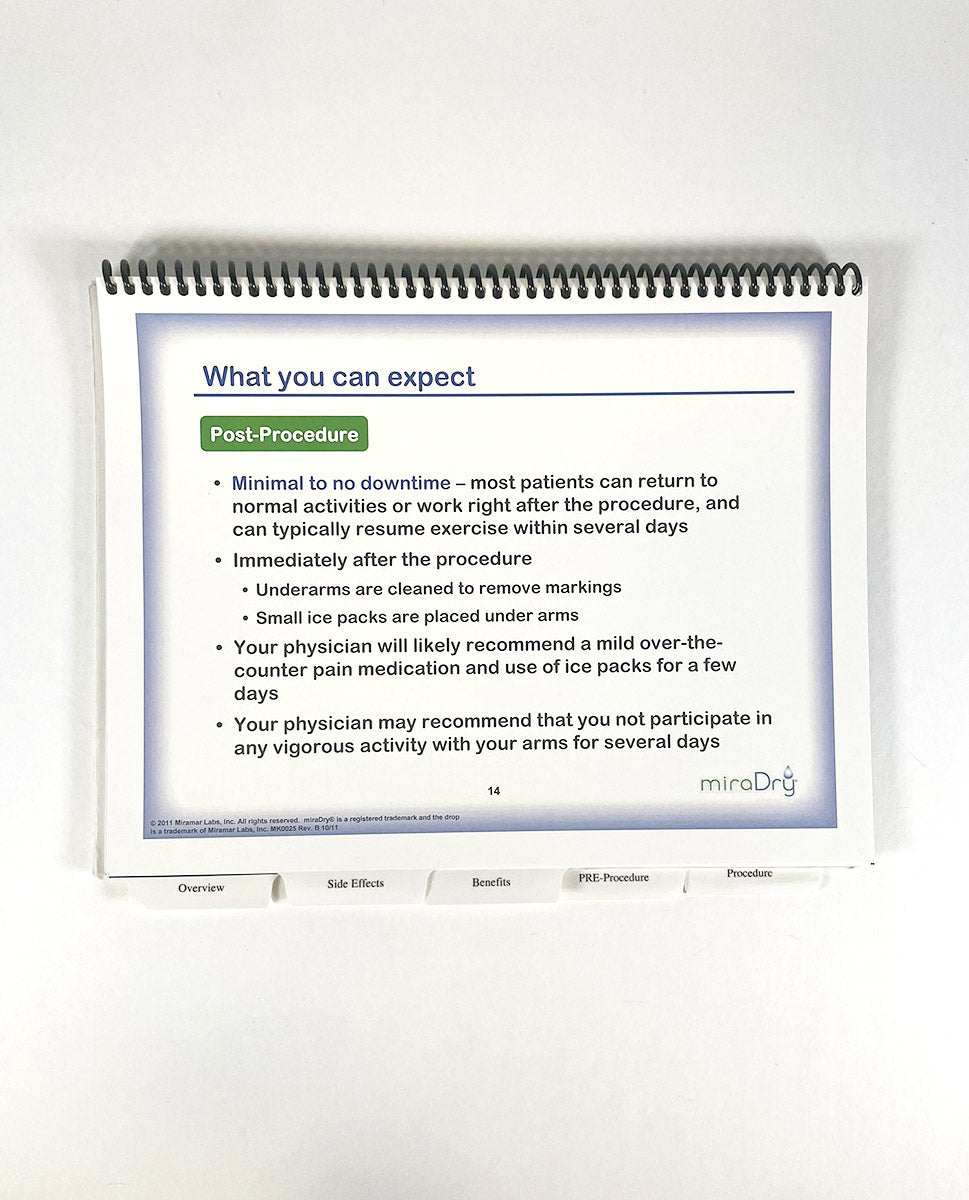 Miramar Labs MiraDry Procedure Overview A Lasting Solution For Excessive underarm sweat 2011 MK0025 Rev.B