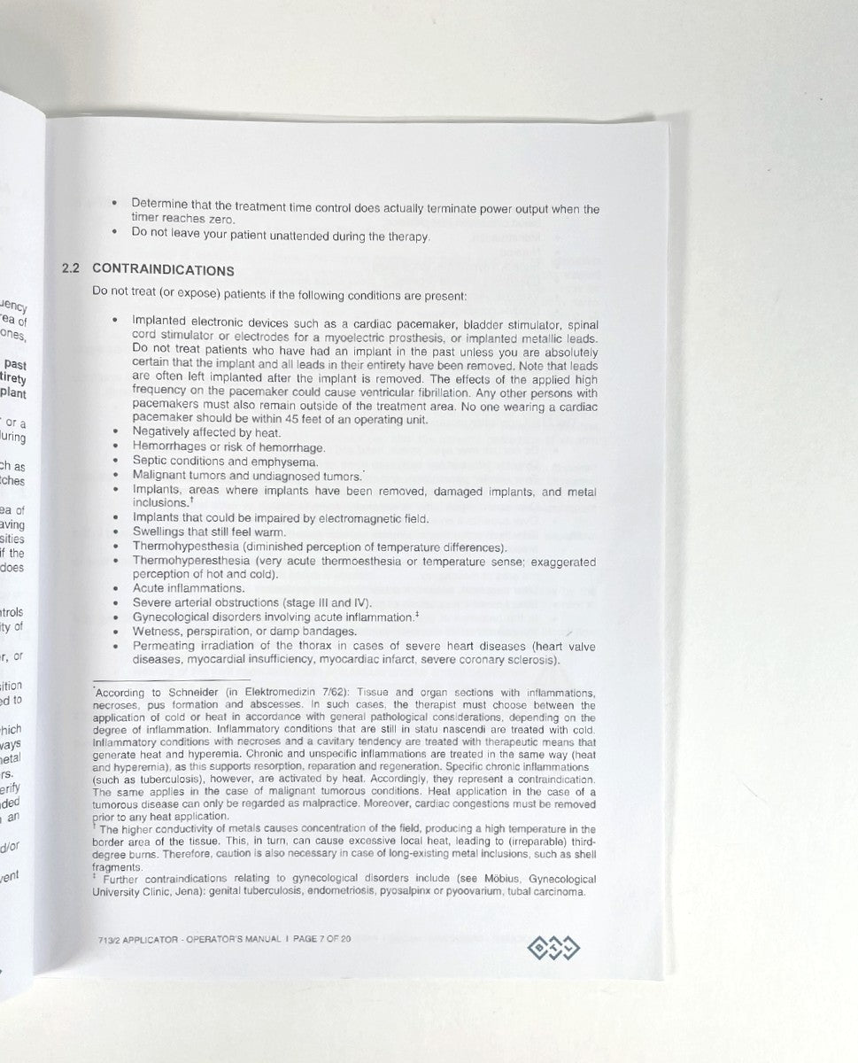 BTL 713/2 Flex Applicator Operator's manual