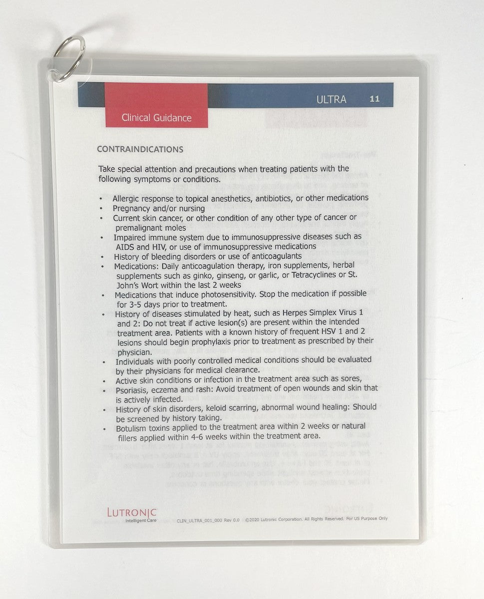 LUTRONIC ULTRA QUICK START GUIDE, CLIN_ULTRA_001_000 Rev 0.0, 2020