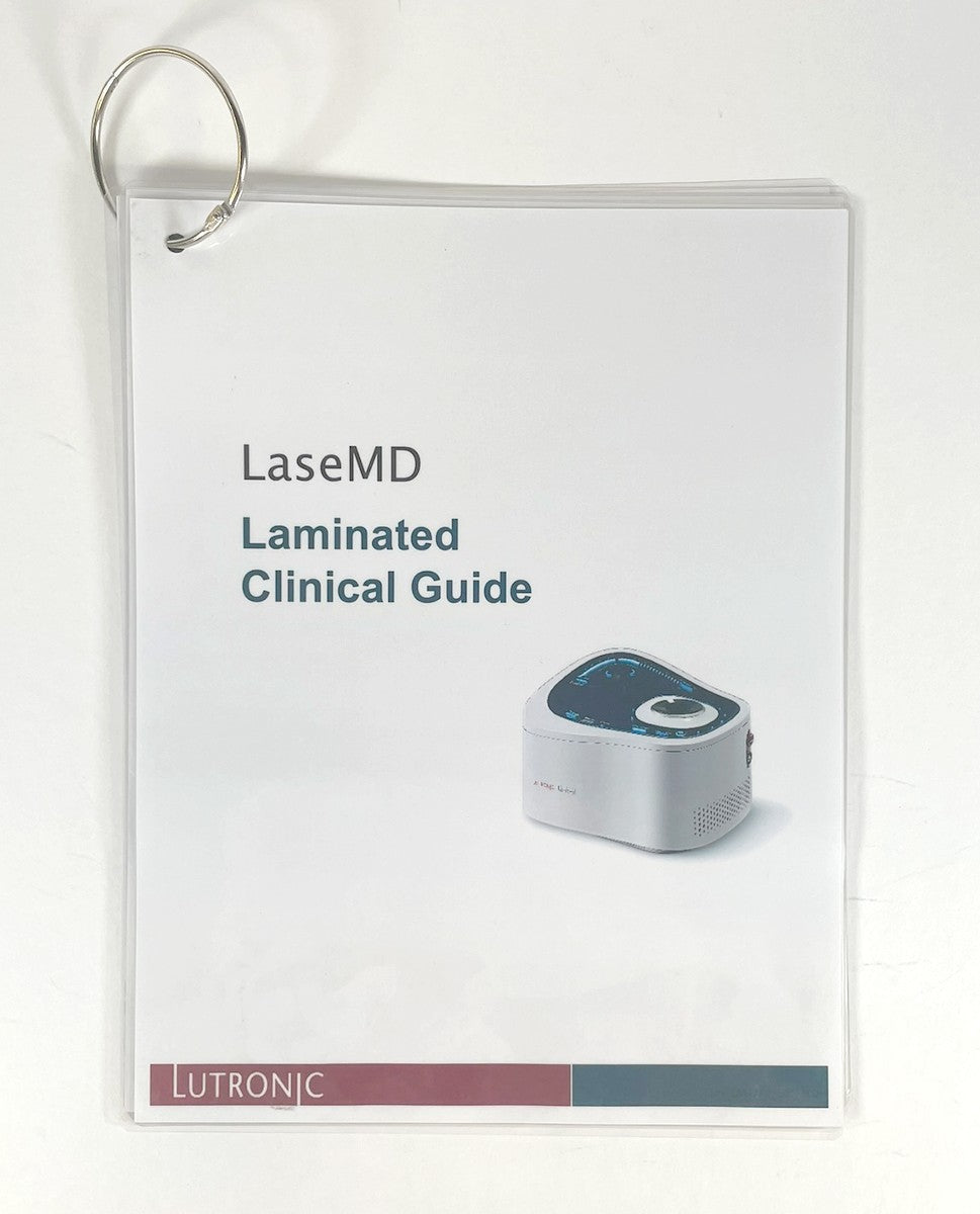 Lutronic LaseMD Laminated Clinical Cheat Sheet Guide