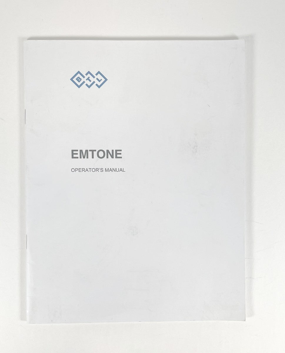 BTL EMTONE, OPERATOR’S MANUAL, 084-80MANENUS01102