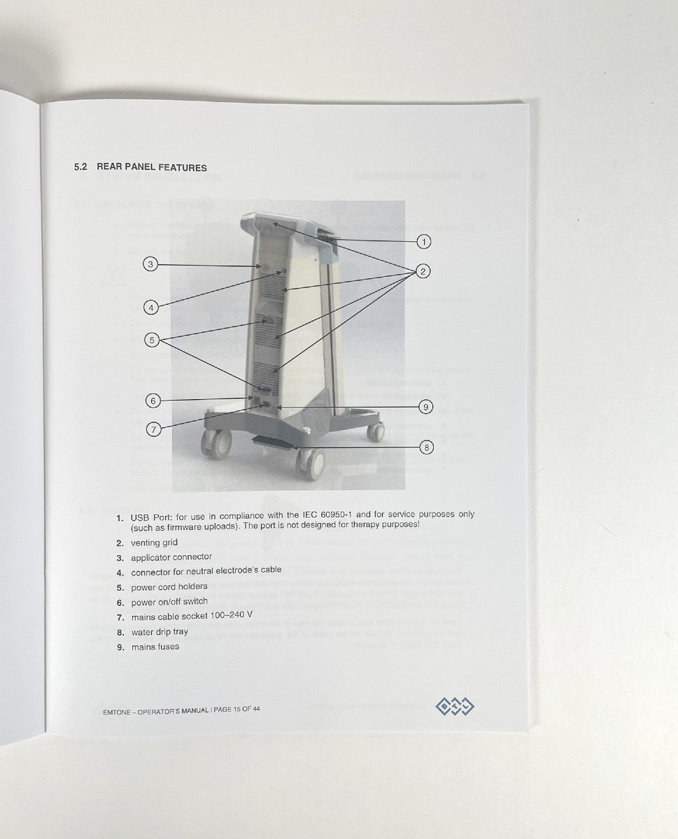 BTL EMTONE, OPERATOR’S MANUAL, 084-80MANENUS01102