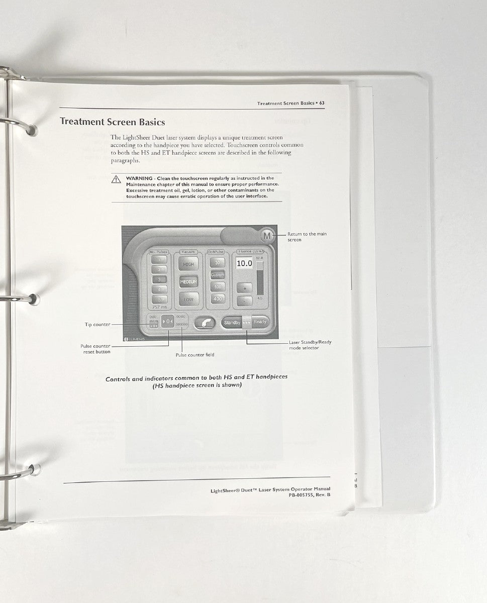 Lumenis, LightSheer Duet, Operator Manual, PB-005755, Rev. B