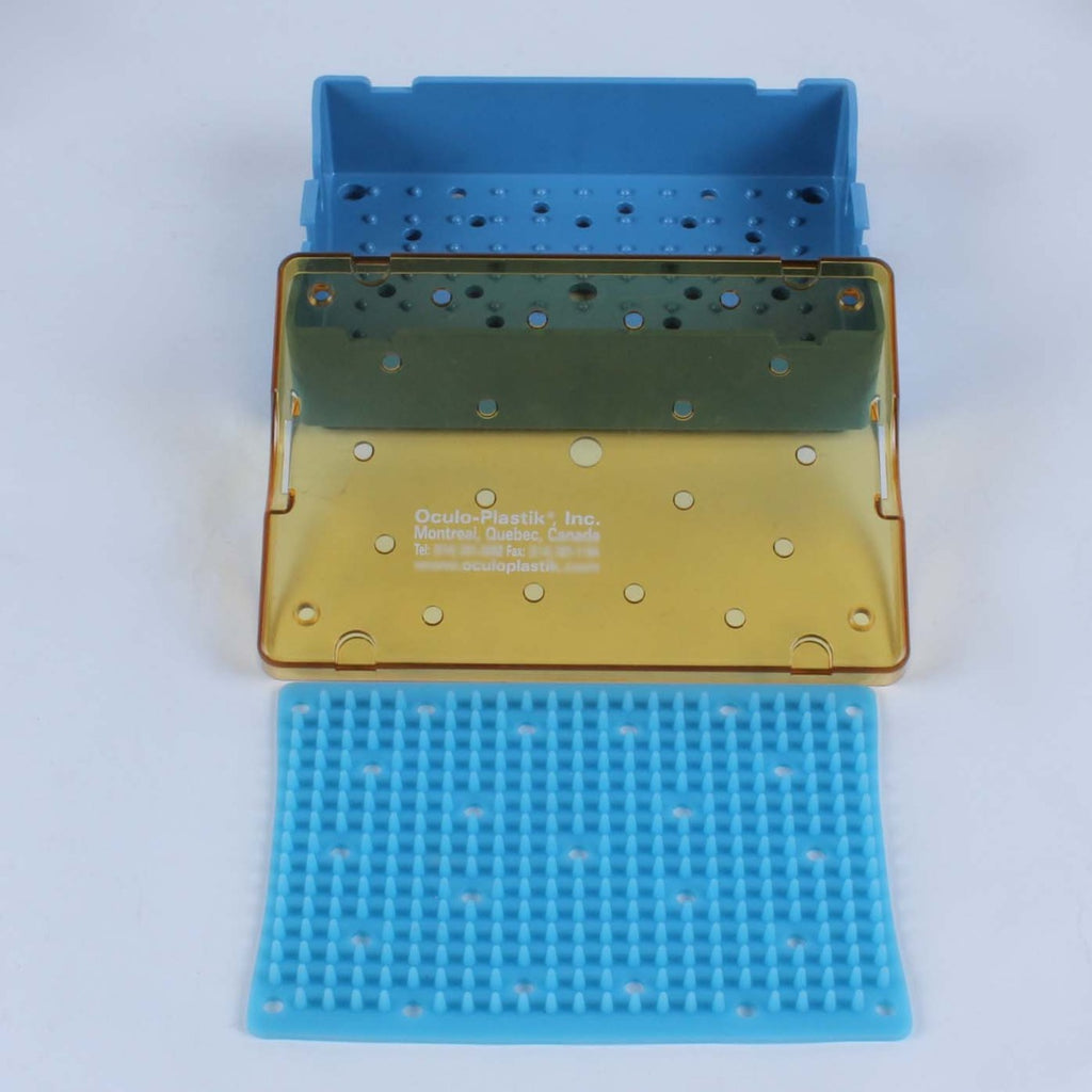 Oculo-Plastik Steam Sterilization Tray Case 11 x 15.8 cm w/ Silicone Finger Mat