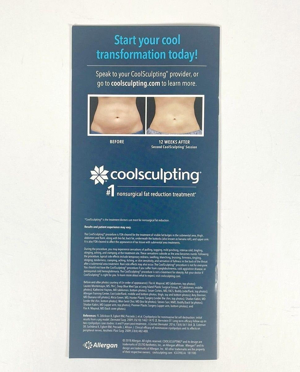 Zeltiq CoolSculpting Allergan That's Cool Marketing Brochure x4