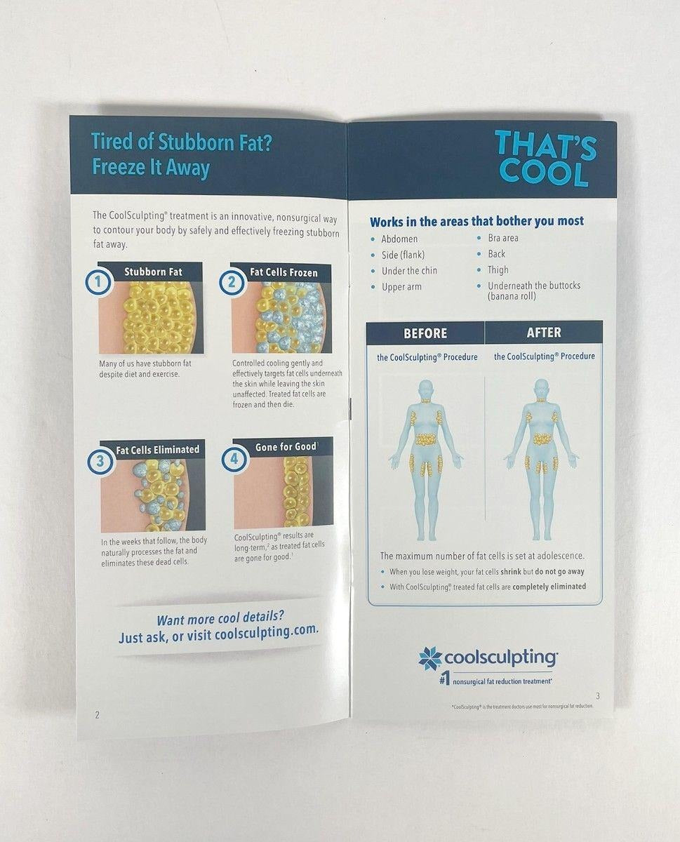 Zeltiq CoolSculpting Allergan That's Cool Marketing Brochure x4