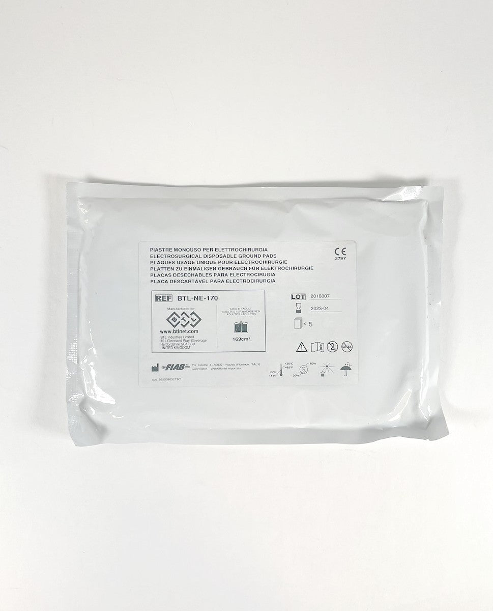 BTL Electrosurgical Disposable Ground Pads REF BTL NE170 Exp 04-2023 x5 Pc 169 CM2