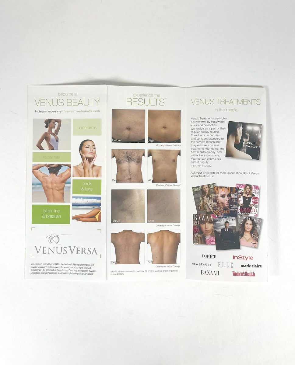 Venus Versa Hair Free Care Free Brochure 13 pc