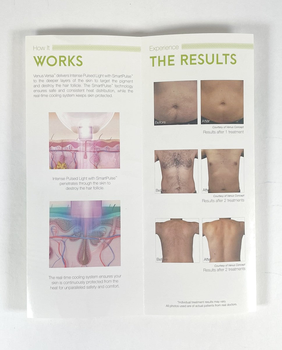Venus Versa Get Rid of Unwanted Hair Brochures