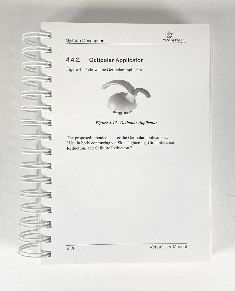VenusConcept Venus Versa User Manual International Version Rev 3 DCVEROW7