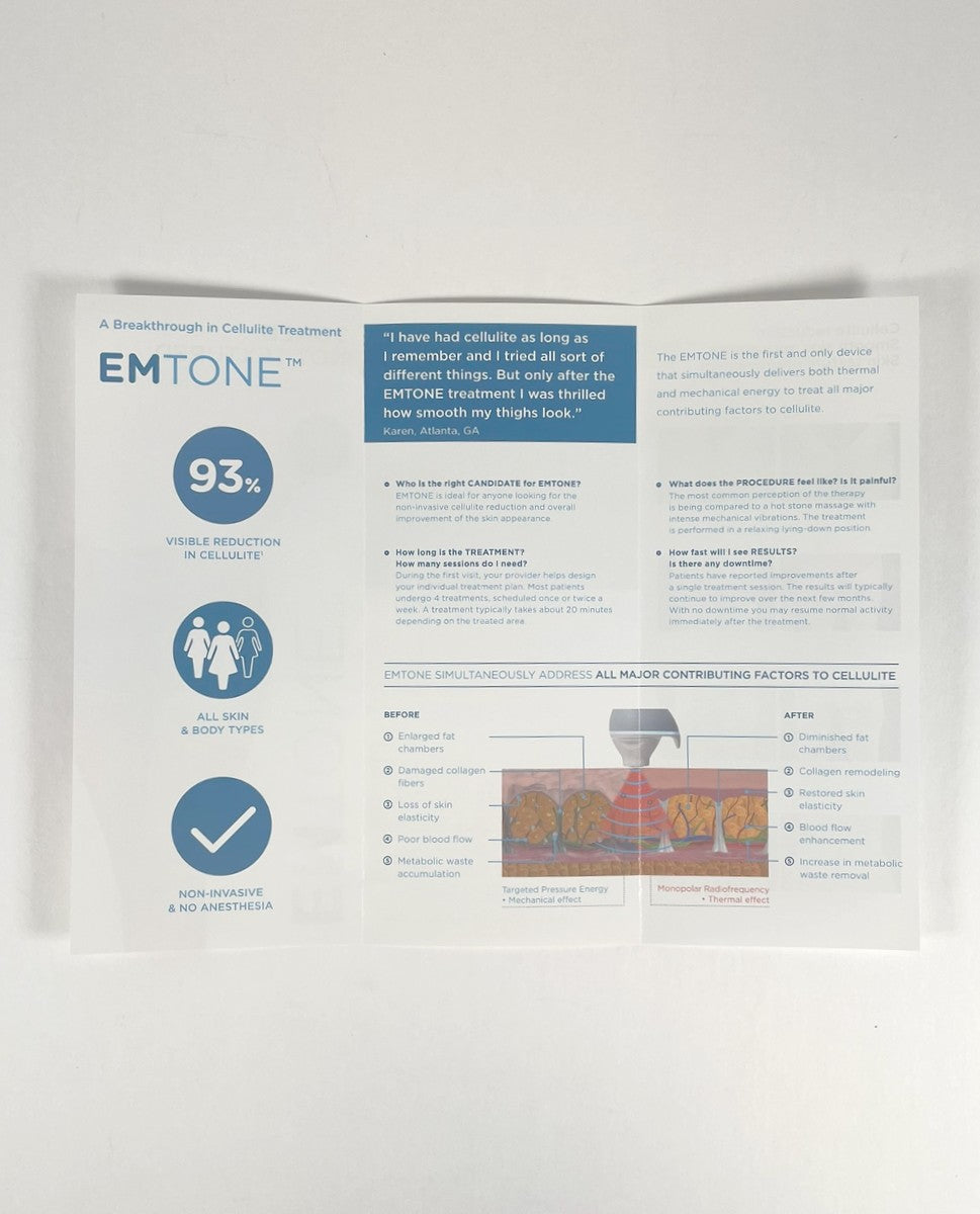 BTL Emtone Brochure Toned Not Tex Tured Non-Invasive No Downtime Pack 23 pieces