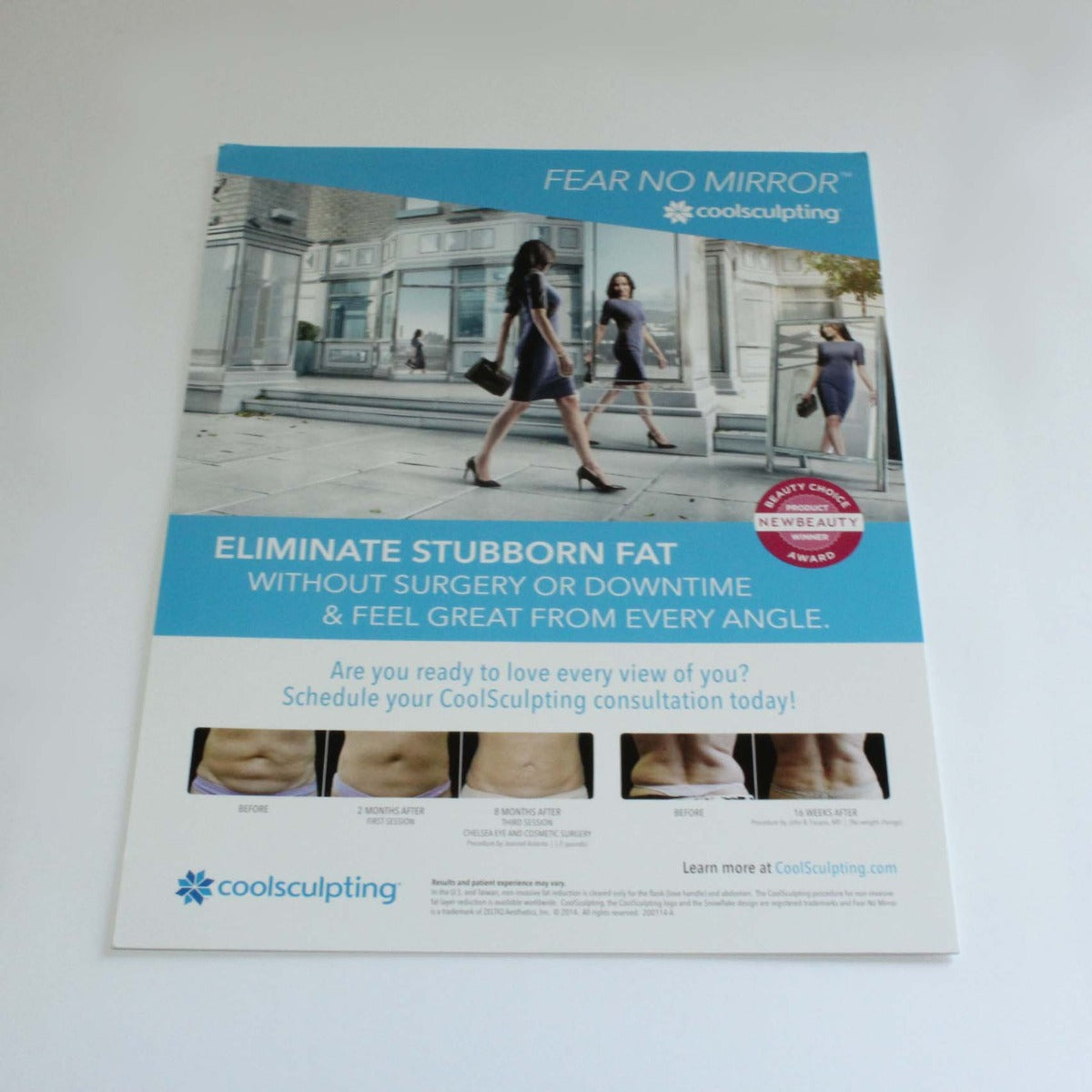 Zeltiq CoolSculpting B&A Photo Lobby Wait Room Sign Display Abdomen & Flanks