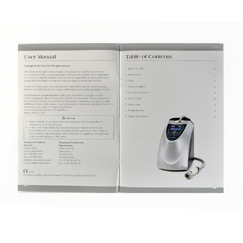 VIORA REACTION, User Manual, “The new generation in body contouring & skin tightening” P/N MK-008-EN E
