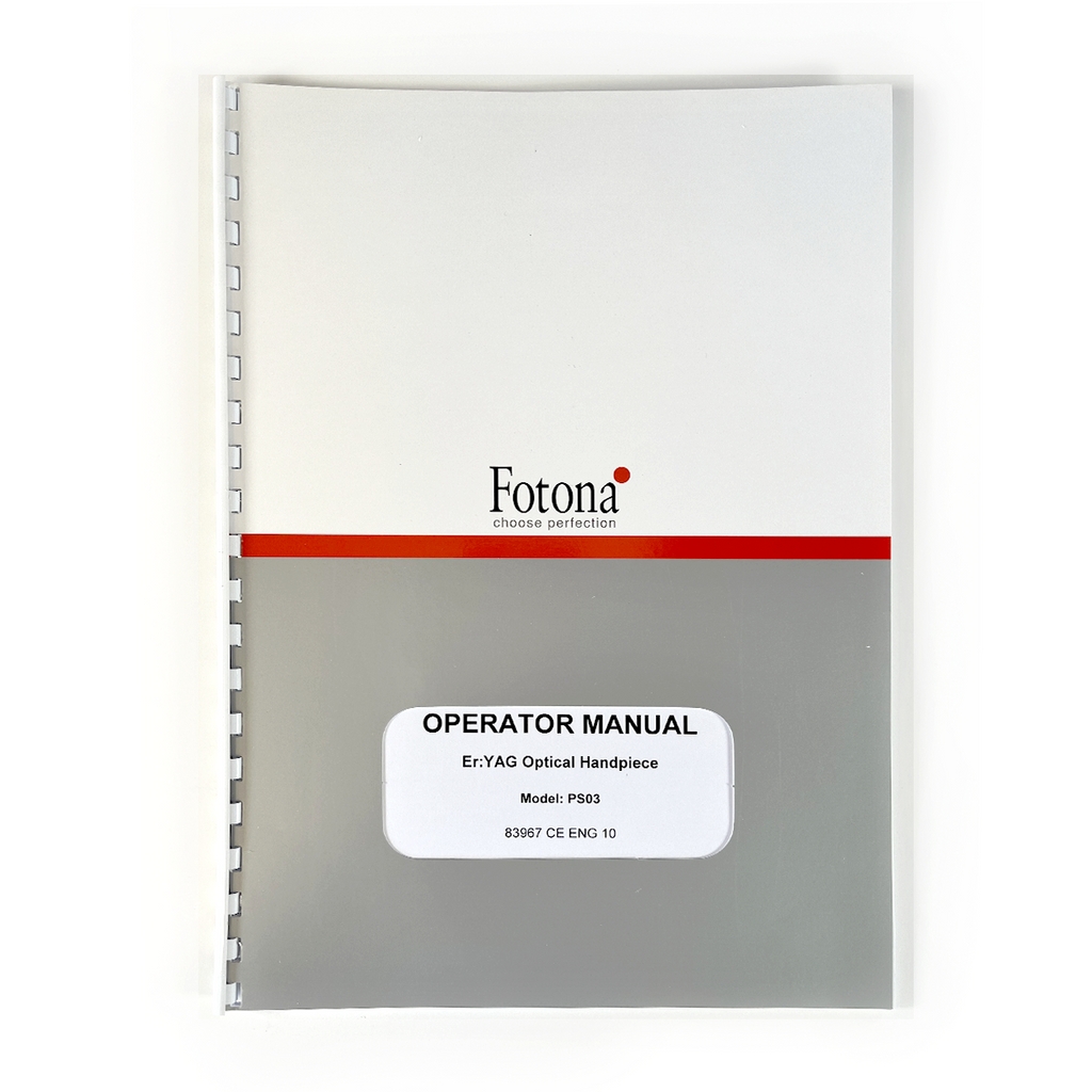 Fotona, OPERATOR MANUAL, Er:YAG Optical Handpiece, Model: PS03, 83967 CE ENG 10