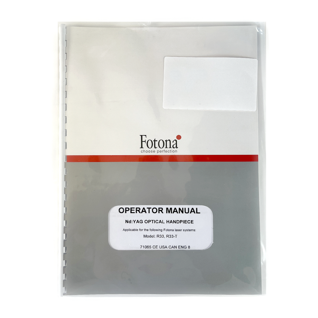 Fotona, OPERATOR MANUAL, Er:YAG Optical Handpiece, Model: R33, R33-T, 71065 CE USA CAN ENG 8