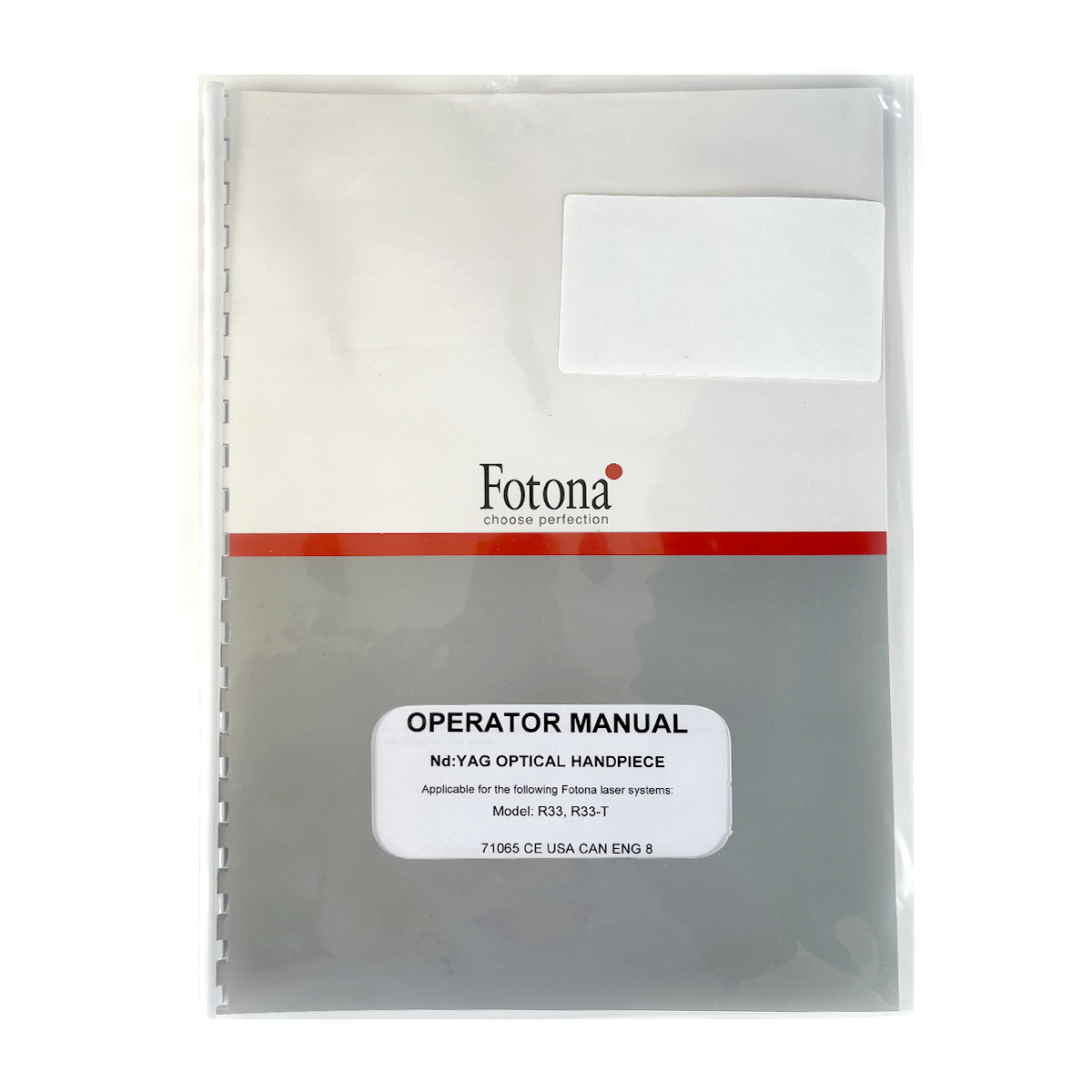 Fotona, OPERATOR MANUAL, Er:YAG Optical Handpiece, Model: R33, R33-T, 71065 CE USA CAN ENG 8