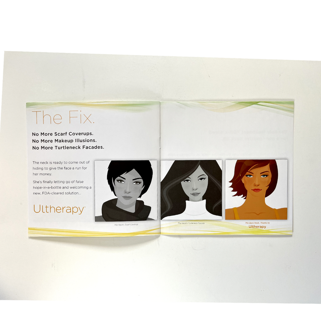Ulthera Ultherapy "In With A New Neck" Patient Office Display Brochure (x13 Pcs)