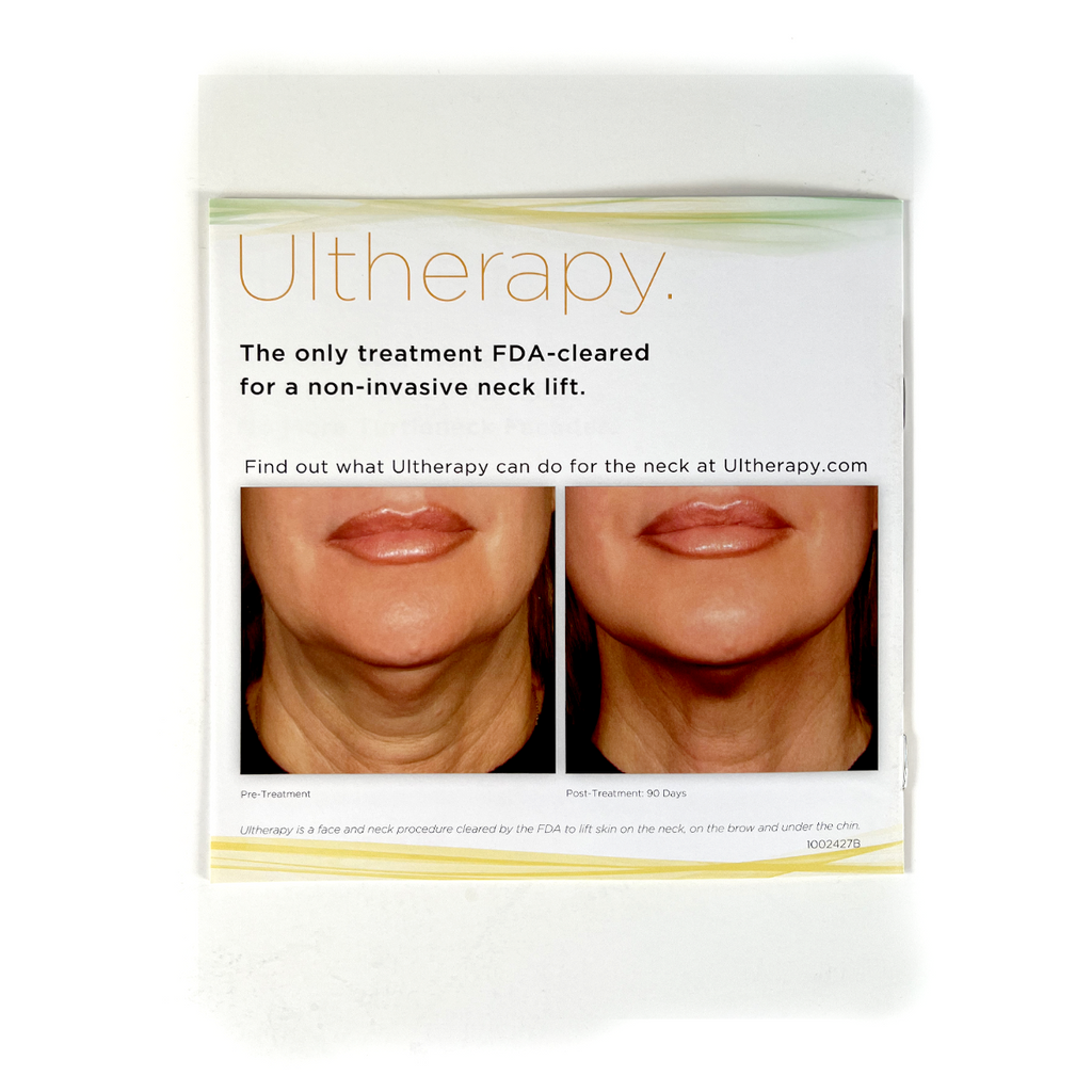 Ulthera Ultherapy "In With A New Neck" Patient Office Display Brochure (x13 Pcs)