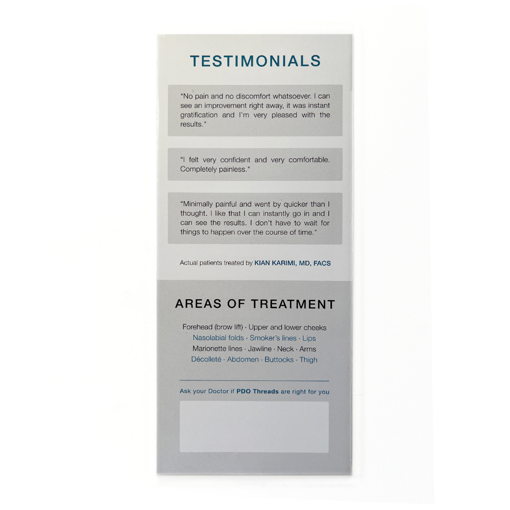 ABSORBABLE PDO THREADS Brochure 1 Pack (11 brochures)