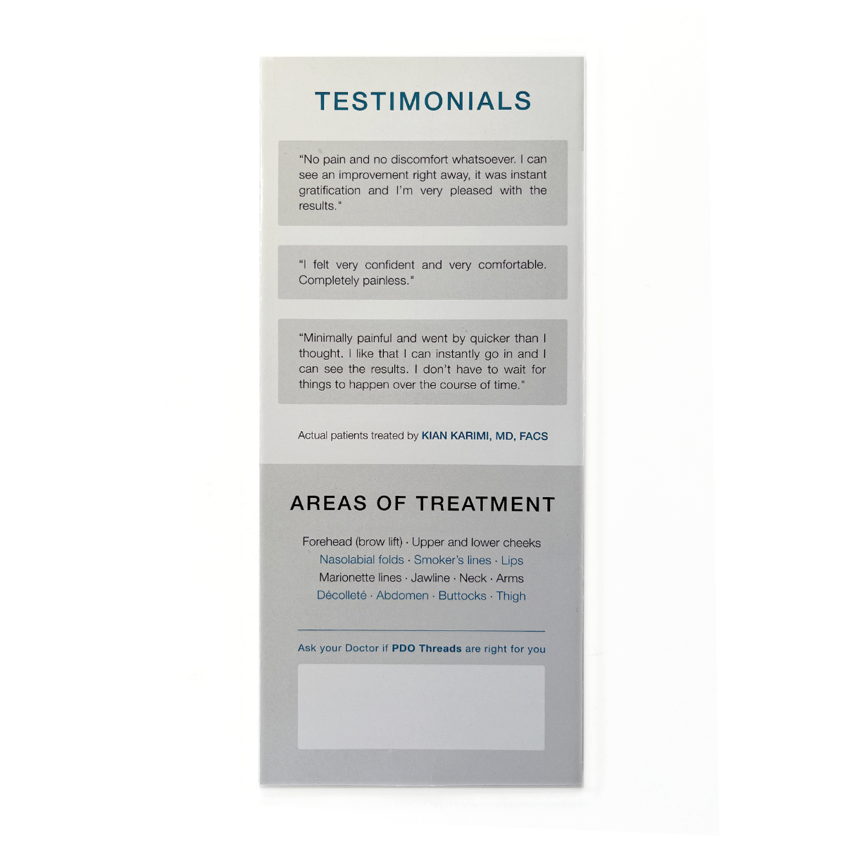 ABSORBABLE PDO THREADS Brochure 1 Pack (11 brochures)