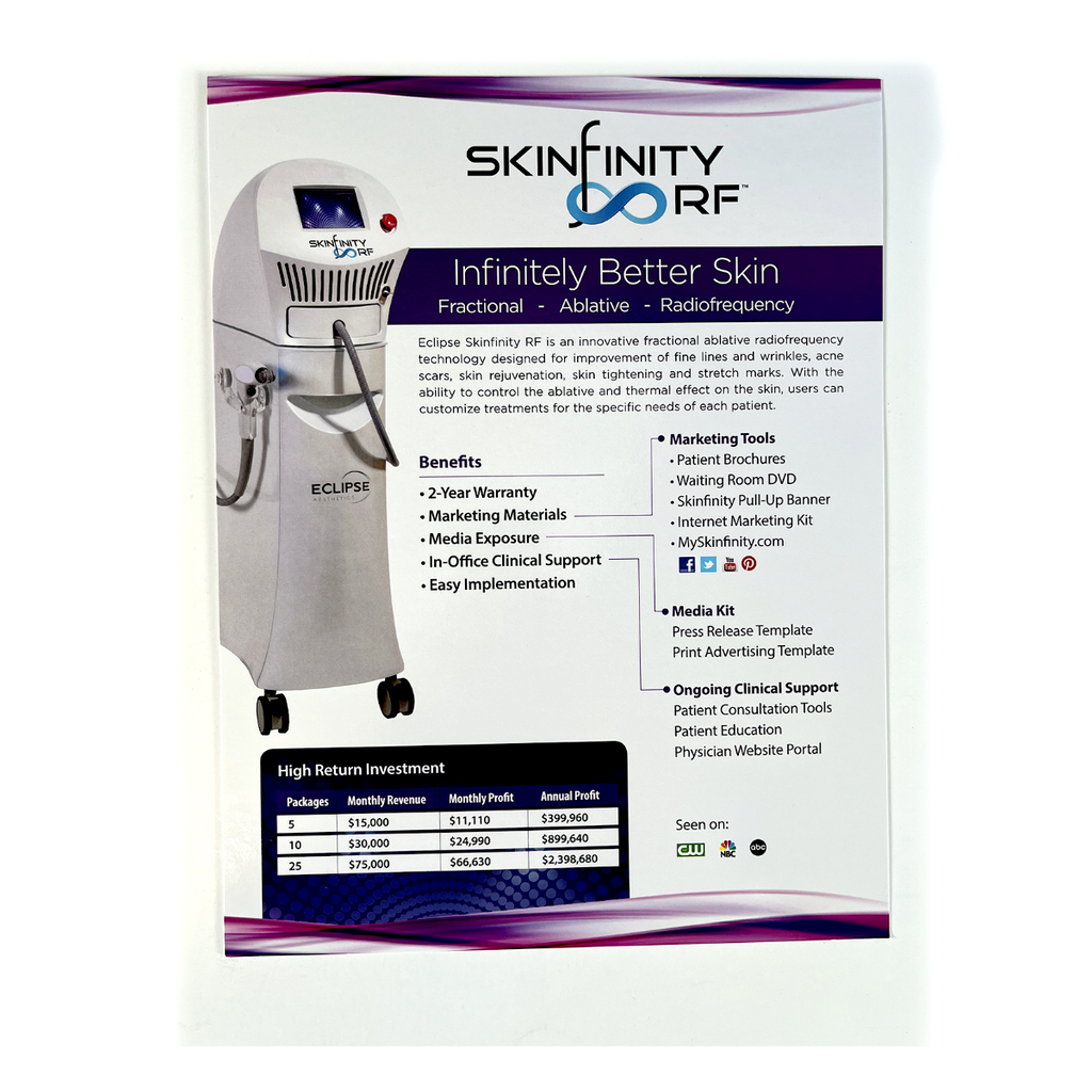 Eclipse Skinfinity RF Infinitely Better Skin Fractional - Ablative - Radiofrequency Brochure (2 pieces)