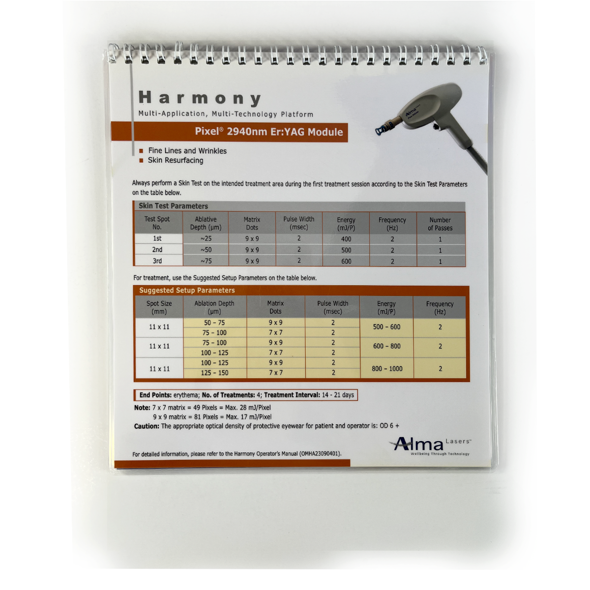 Alma Lasers Harmony Quick Reference Guide OMHA23090401