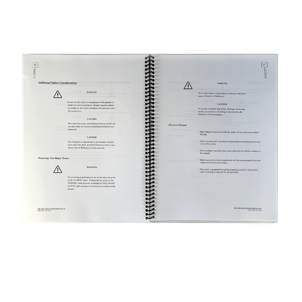 CUTERA, Operator Manual, Xeo Series, CoolGlide Xeo, Xeo SA, CoolGlide Genesis Plus, D0075, REV K, 03/10