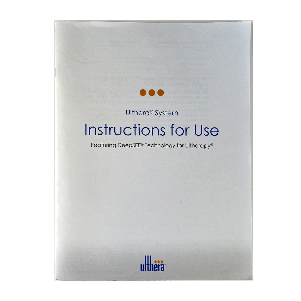 Ulthera, Instructions for Use, Featuring DeepSEE, Technology for Ultherapy, 1000931 FU REV A