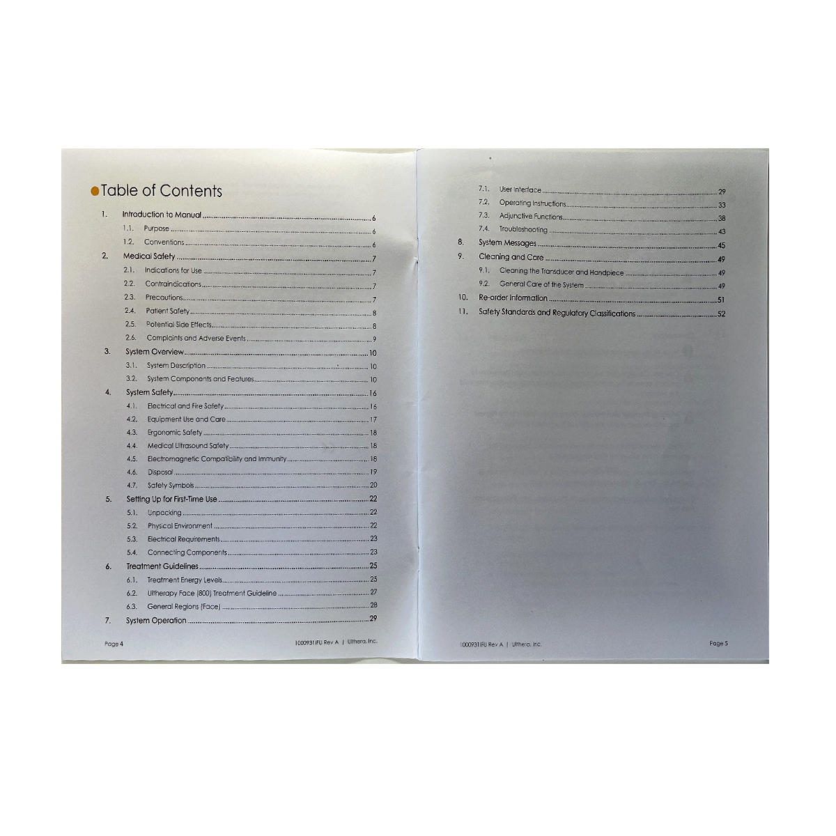 Ulthera, Instructions for Use, Featuring DeepSEE, Technology for Ultherapy, 1000931 FU REV A