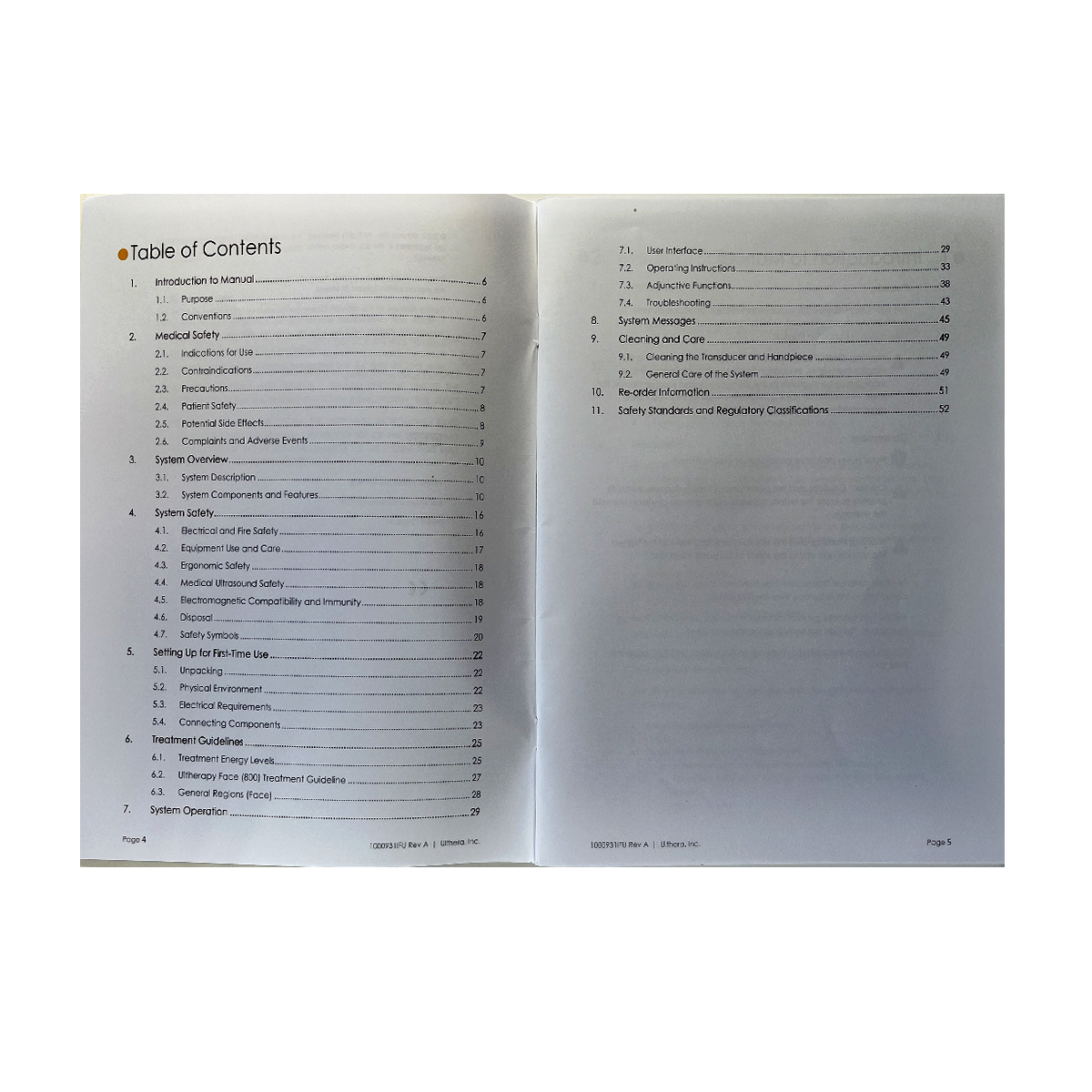 Ulthera, Instructions for Use, Featuring DeepSEE, Technology for Ultherapy, 1000931 FU REV A