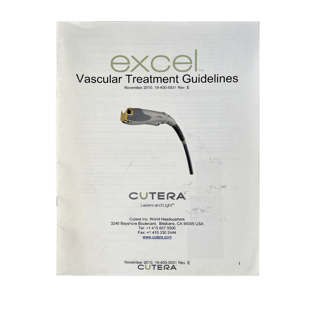 Cutera Excel, Vascular Treatment Guidelines, 19-400-5931 Rev. E, November 2010