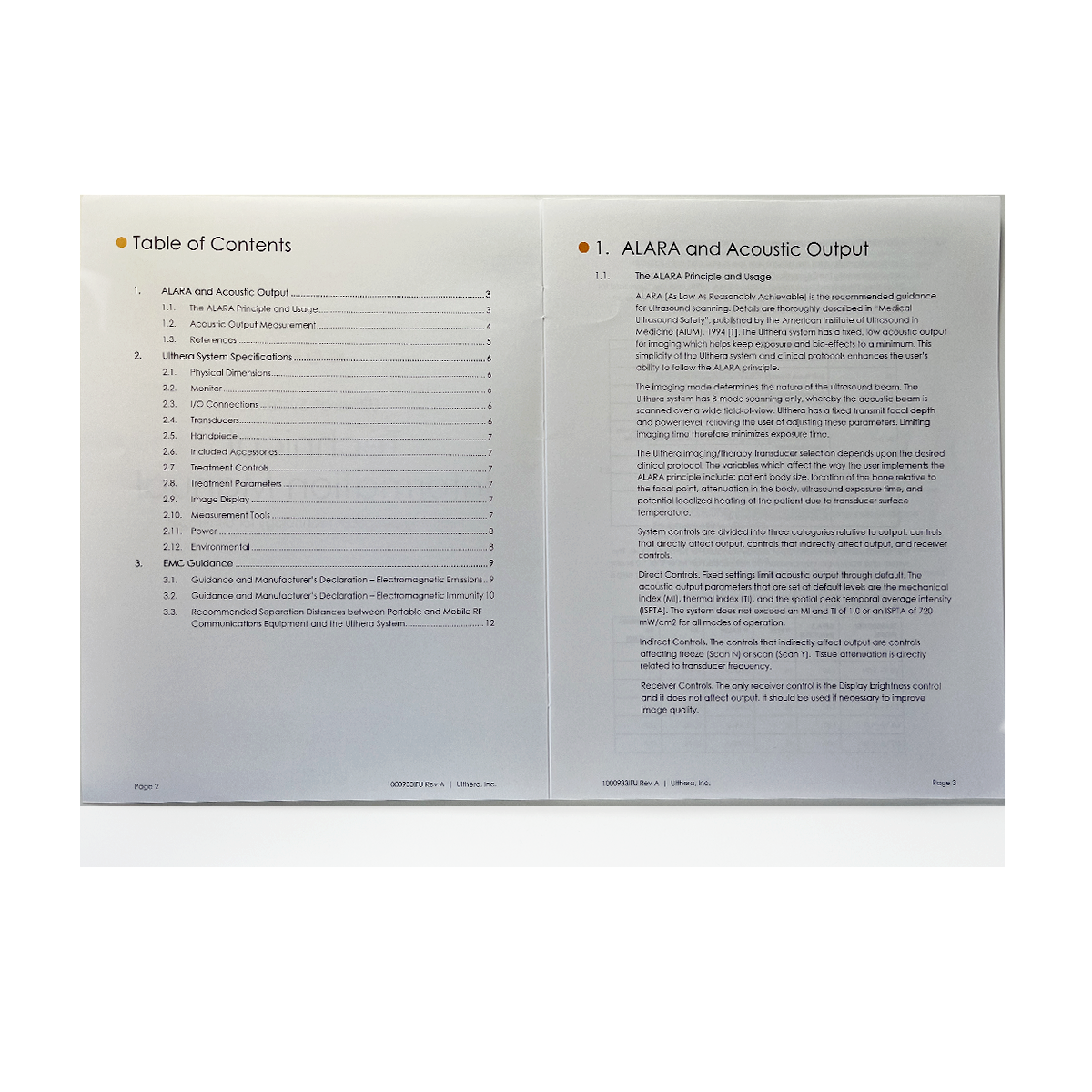 Ulthera Technical Information Manual Featuring DeepSEE technology of Ultherapy 1000933 FU Rev. A