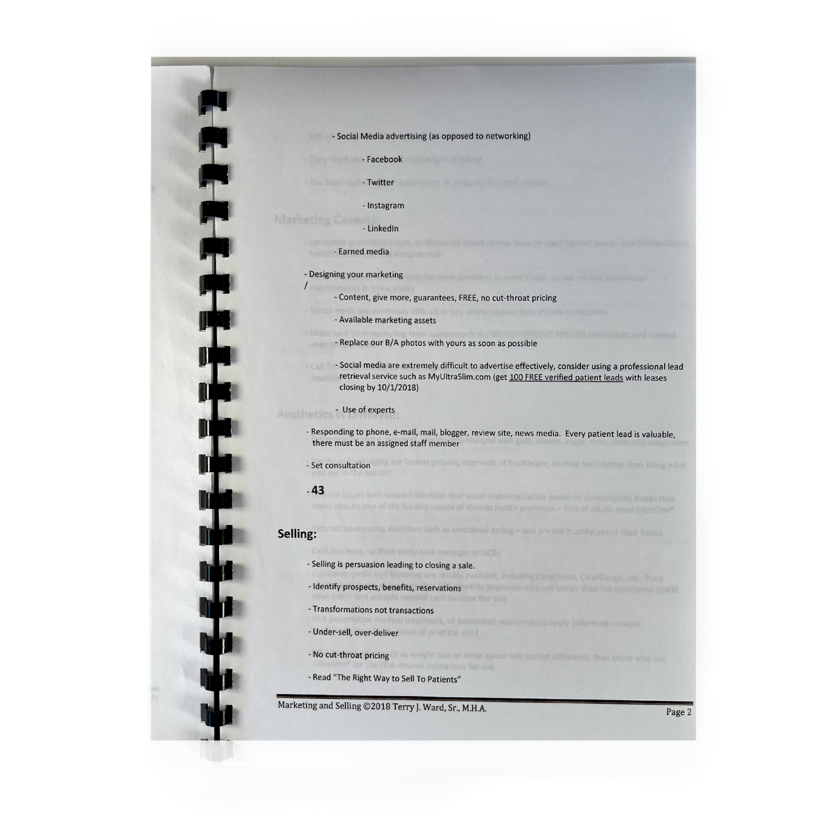 UltraSlim Manual Marketing and Selling Services Ward Photonics