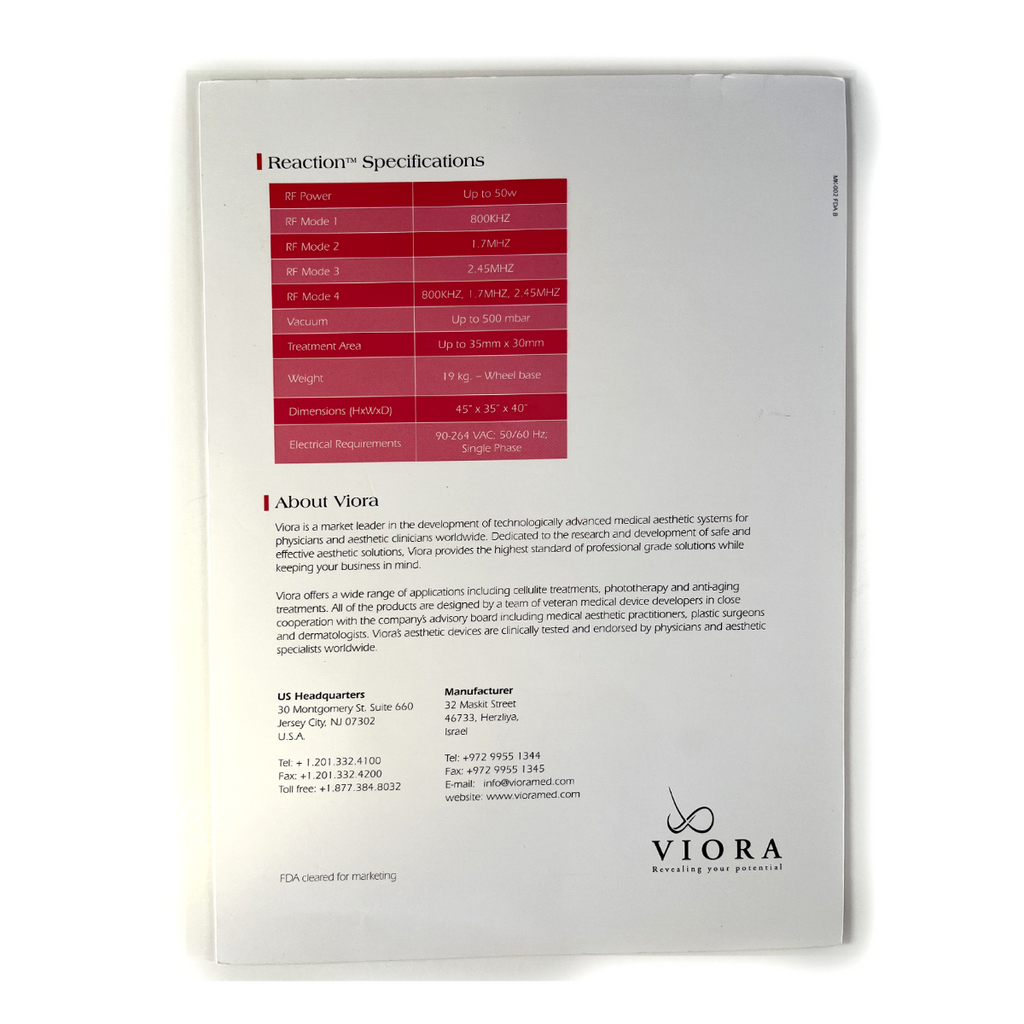Viora Reaction "The New Dimension in Aesthetic Treatment" Manual