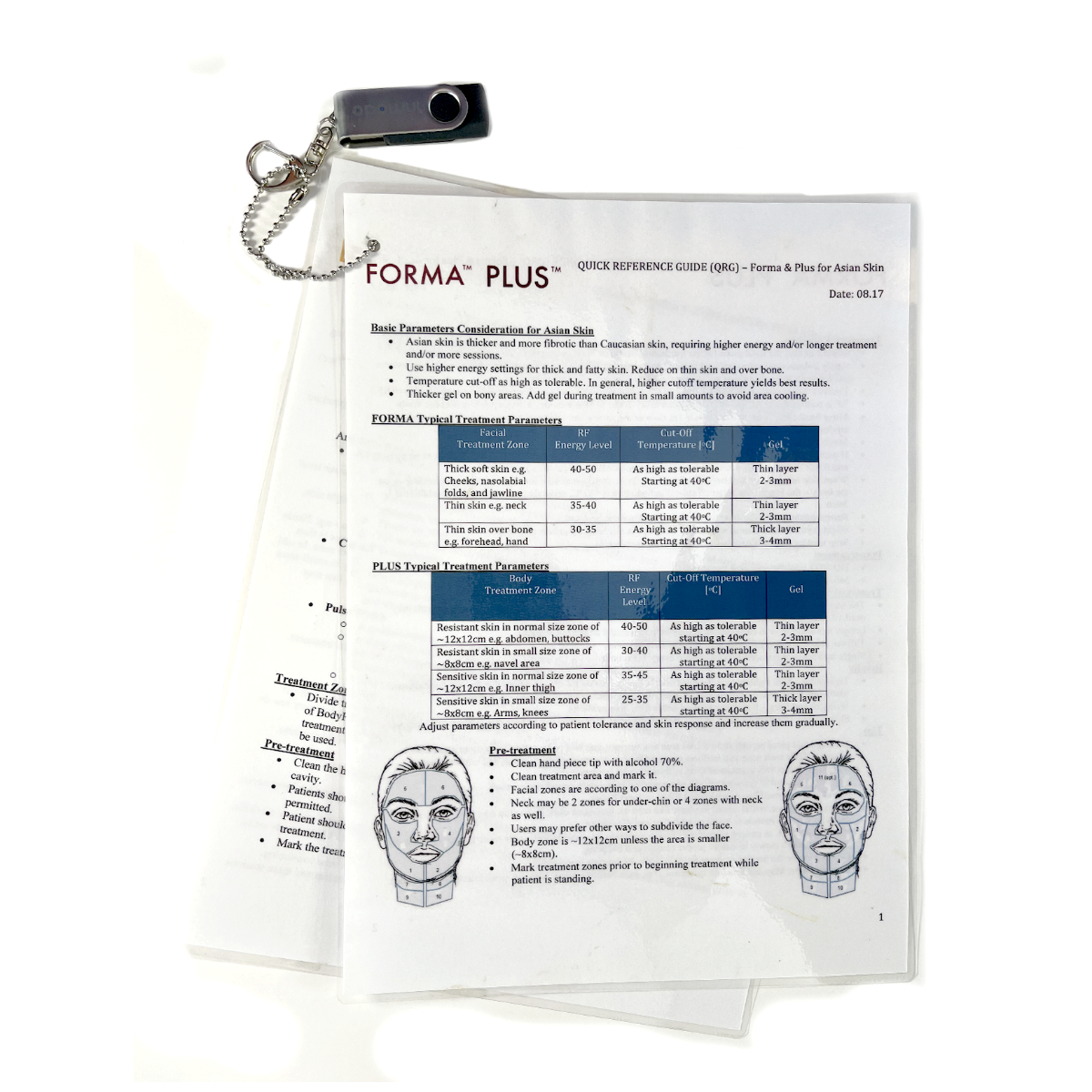 Operator Manual, FORMA PLUS, Quick reference guide (QRG) – Forma & Plus for Asian Skin, BodyFX MiniFX, Quick reference guide (QRG) for Asian Skin BodyFX & MiniFX, EXP 2017