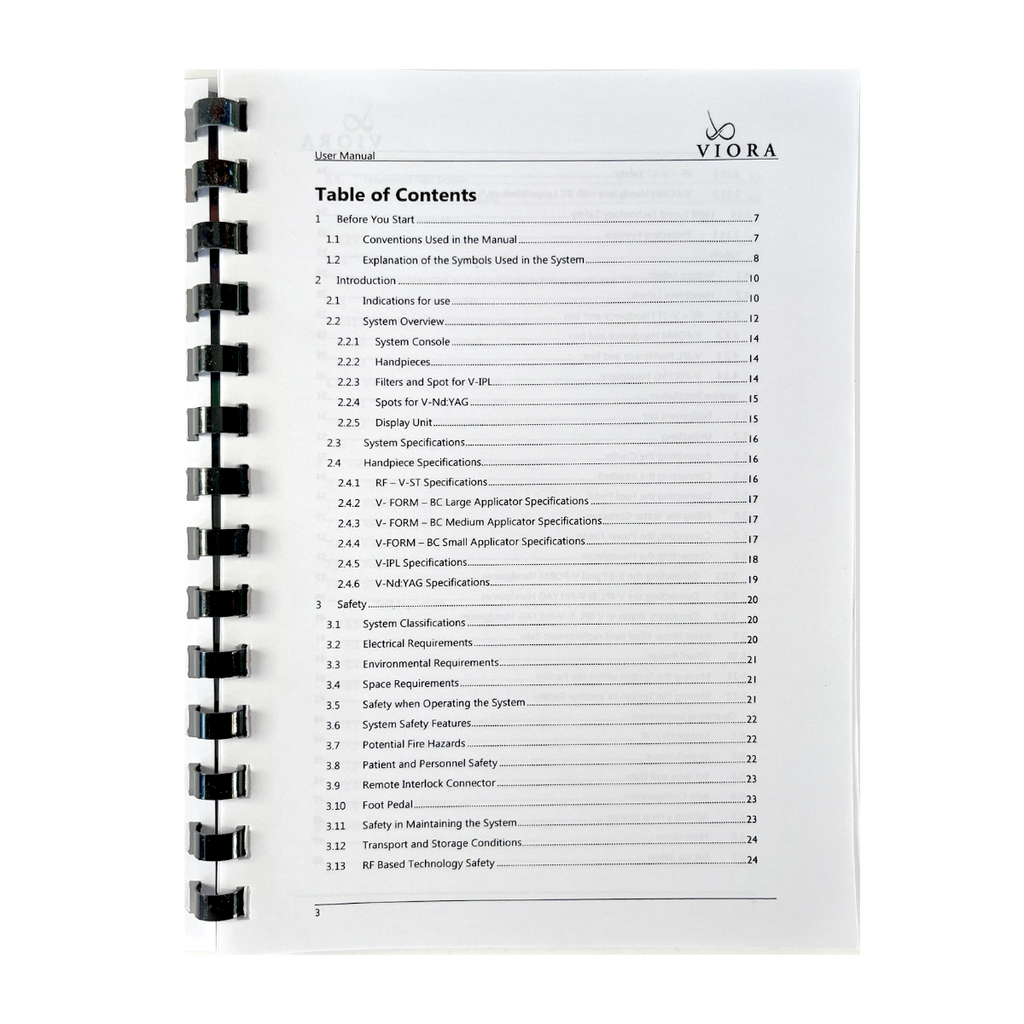 VIORA, V30 User Manual, P/N: MK-124 FDA G