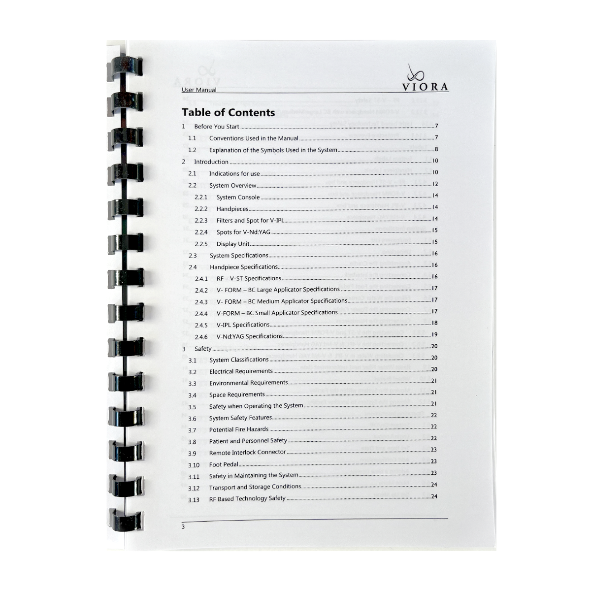 VIORA, V30 User Manual, P/N: MK-124 FDA G
