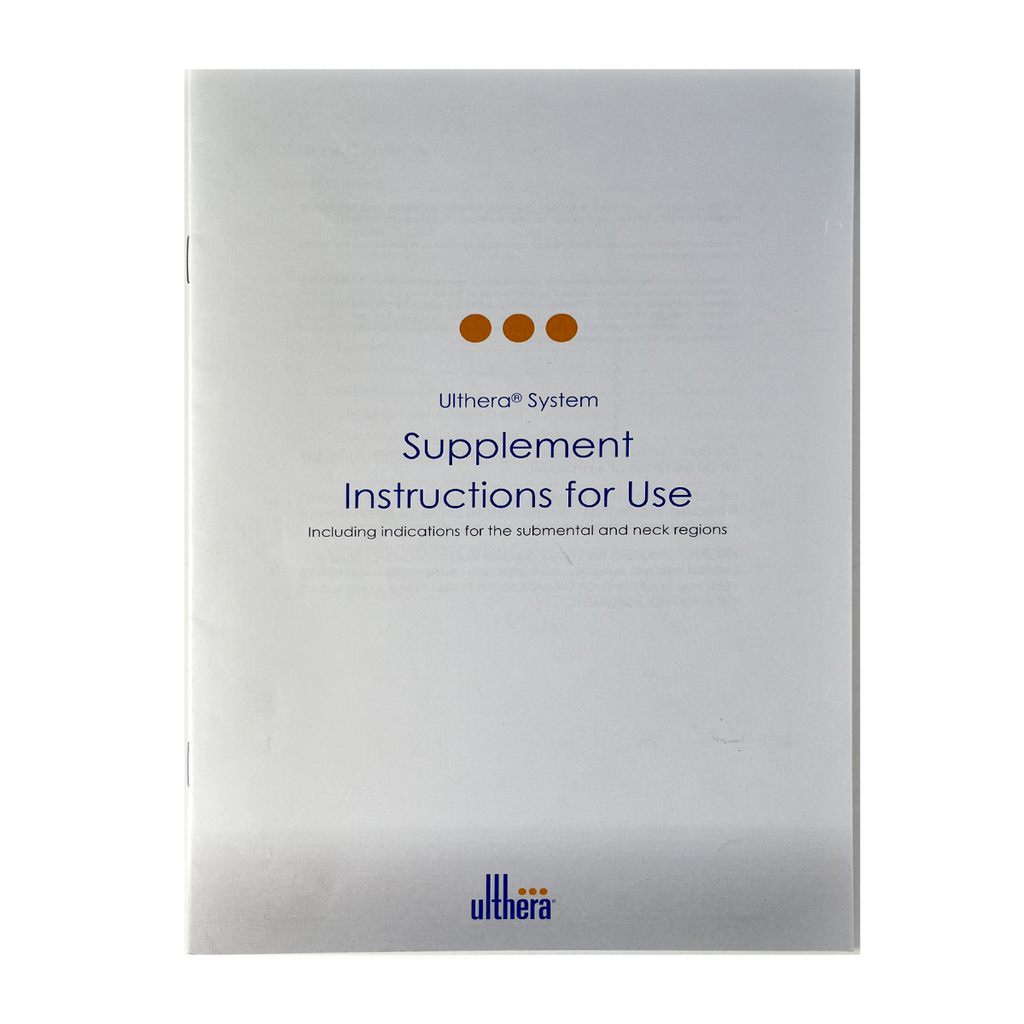 Ulthera System, Supplement Instructions for Use Manual