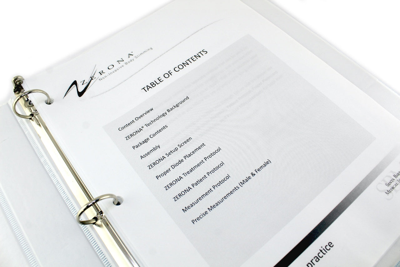 2010 Erchonia ZERONA Laser Installation and Proper User Reference Guide