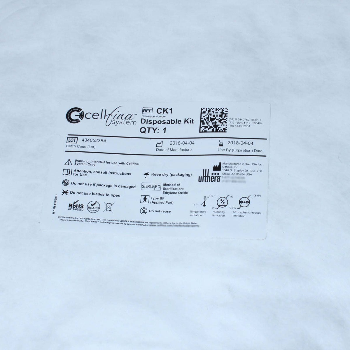 Ulthera Cellfina Cellulite Subscision Treatment CK1 Disposable Kit - 2018 (1)