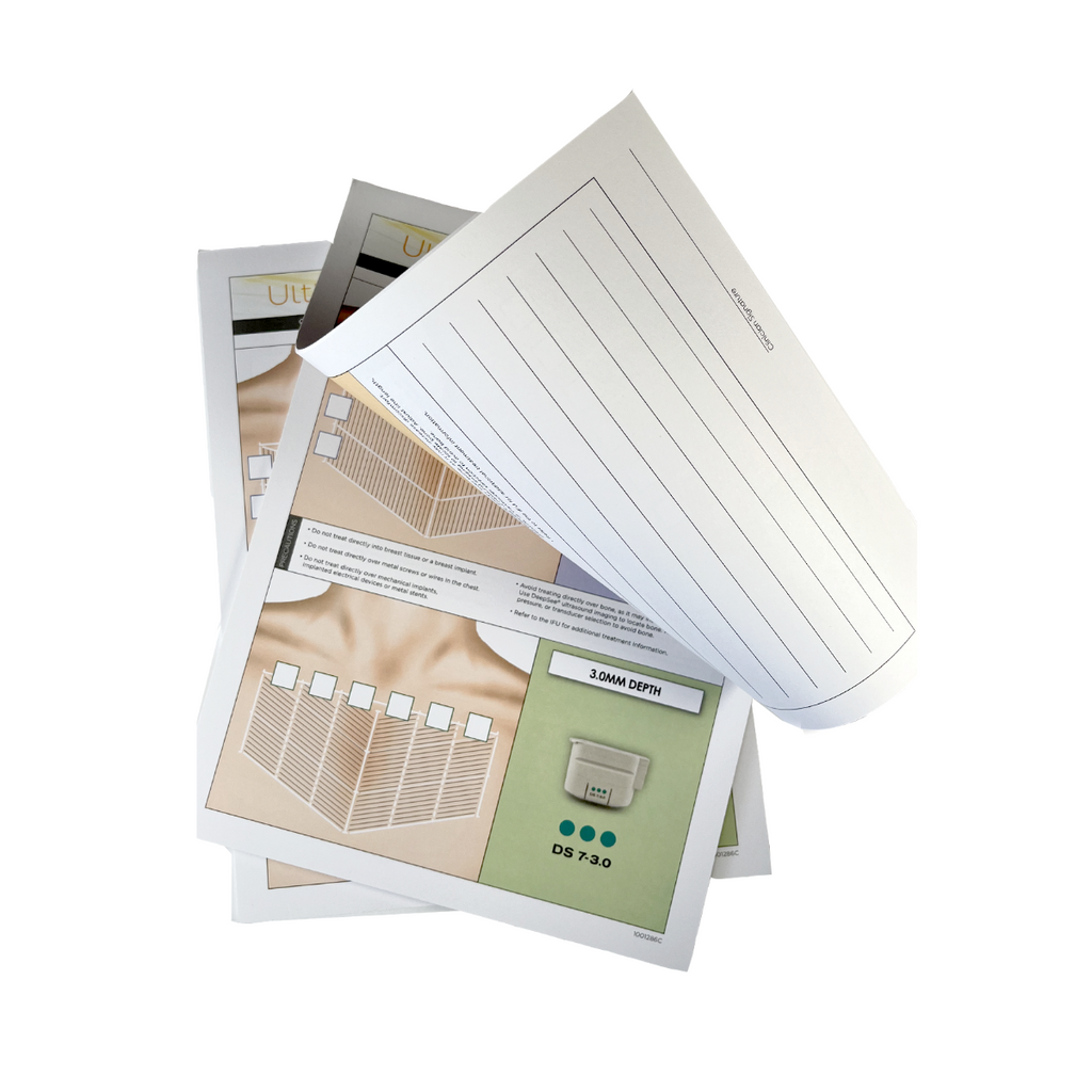 Ultherapy, Chest Patient Record, 4.5mm, 3.0mm & 1.5mm Depth P/N 1001286C (47 sheets)