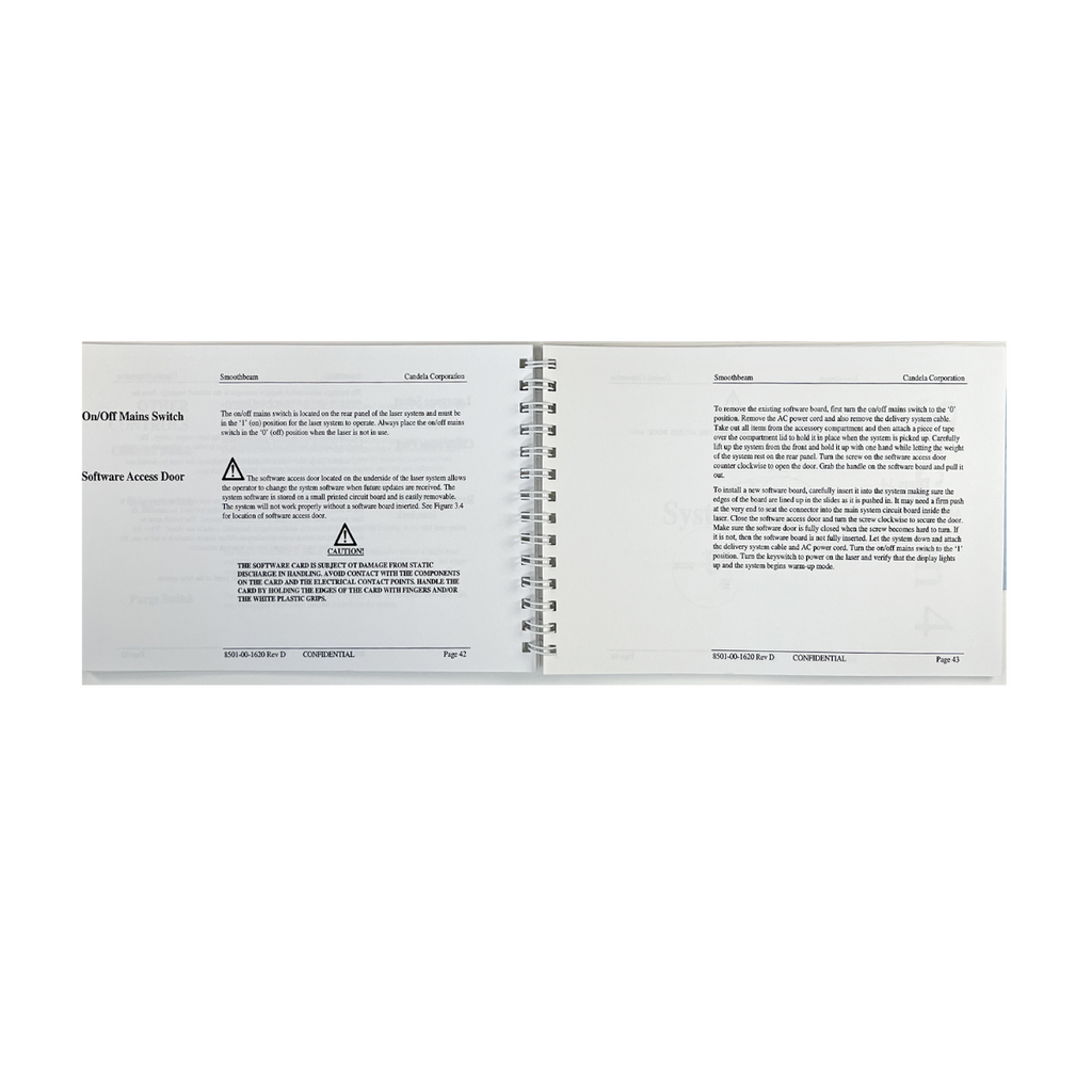CANDELA, Smoothbeam, Operator’s Manual, 8501-00-1620 REV D, Continental