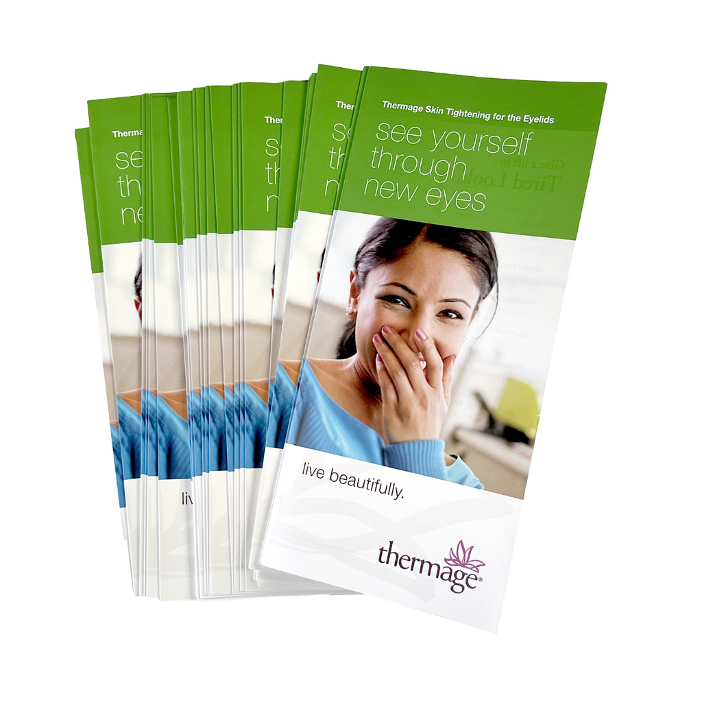 Thermage Skin Tightening for the Eyelids, “see yourself through new eyes, live beautifully” Brochure. MK2025J, 2001 (25 Pack)