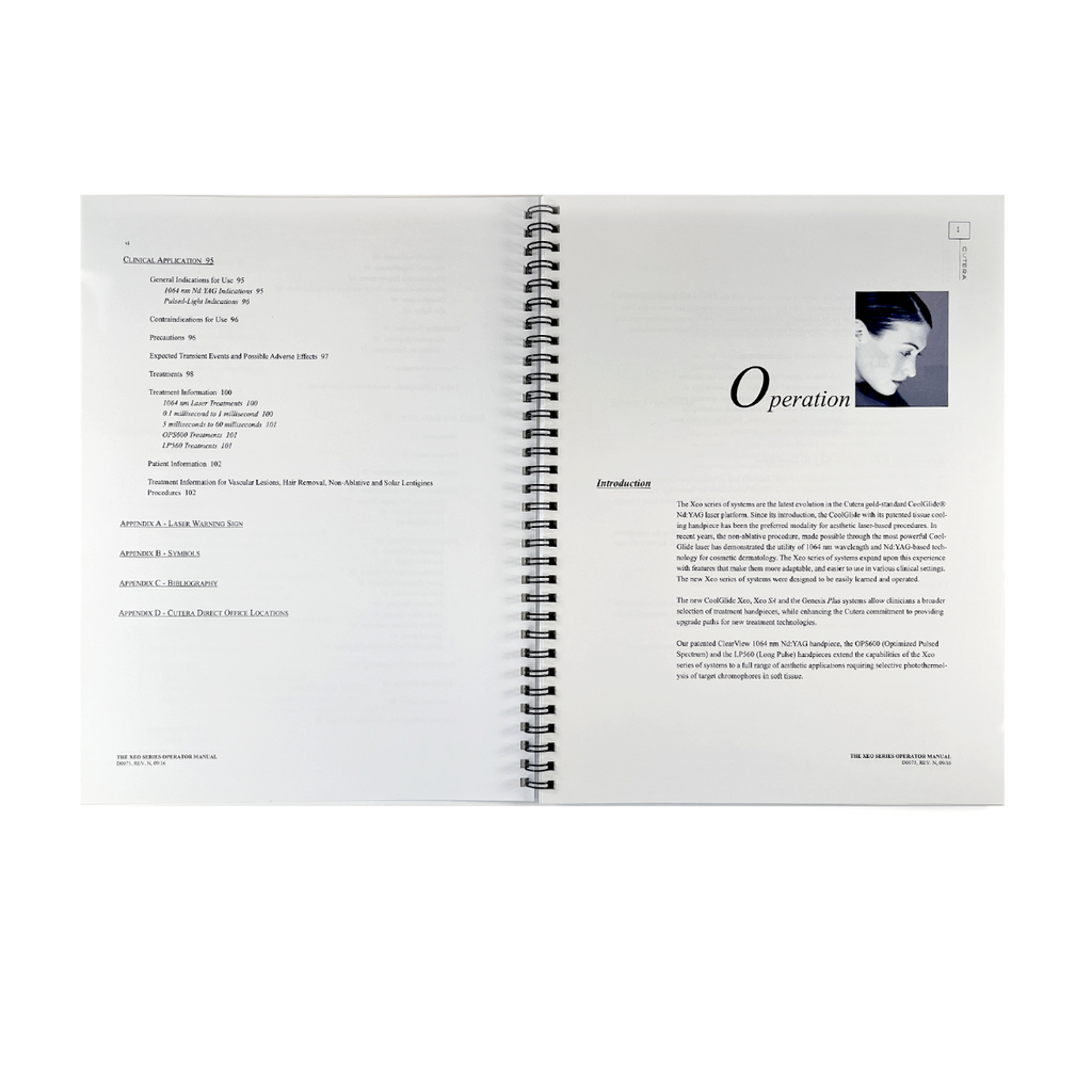 CUTERA, the Xeo Series Operator Manual, P/N D0075 Rev. N, 2016