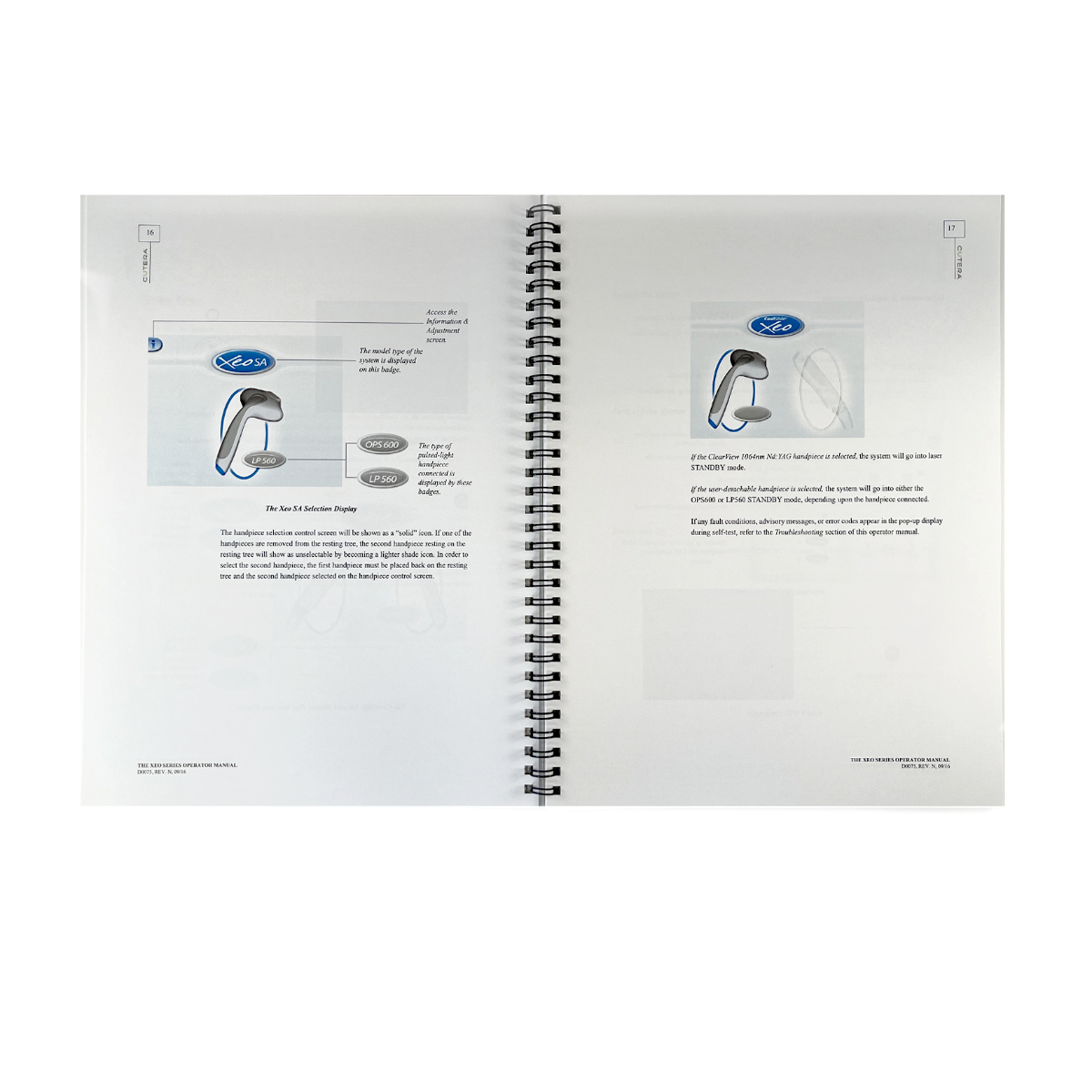 CUTERA, the Xeo Series Operator Manual, P/N D0075 Rev. N, 2016